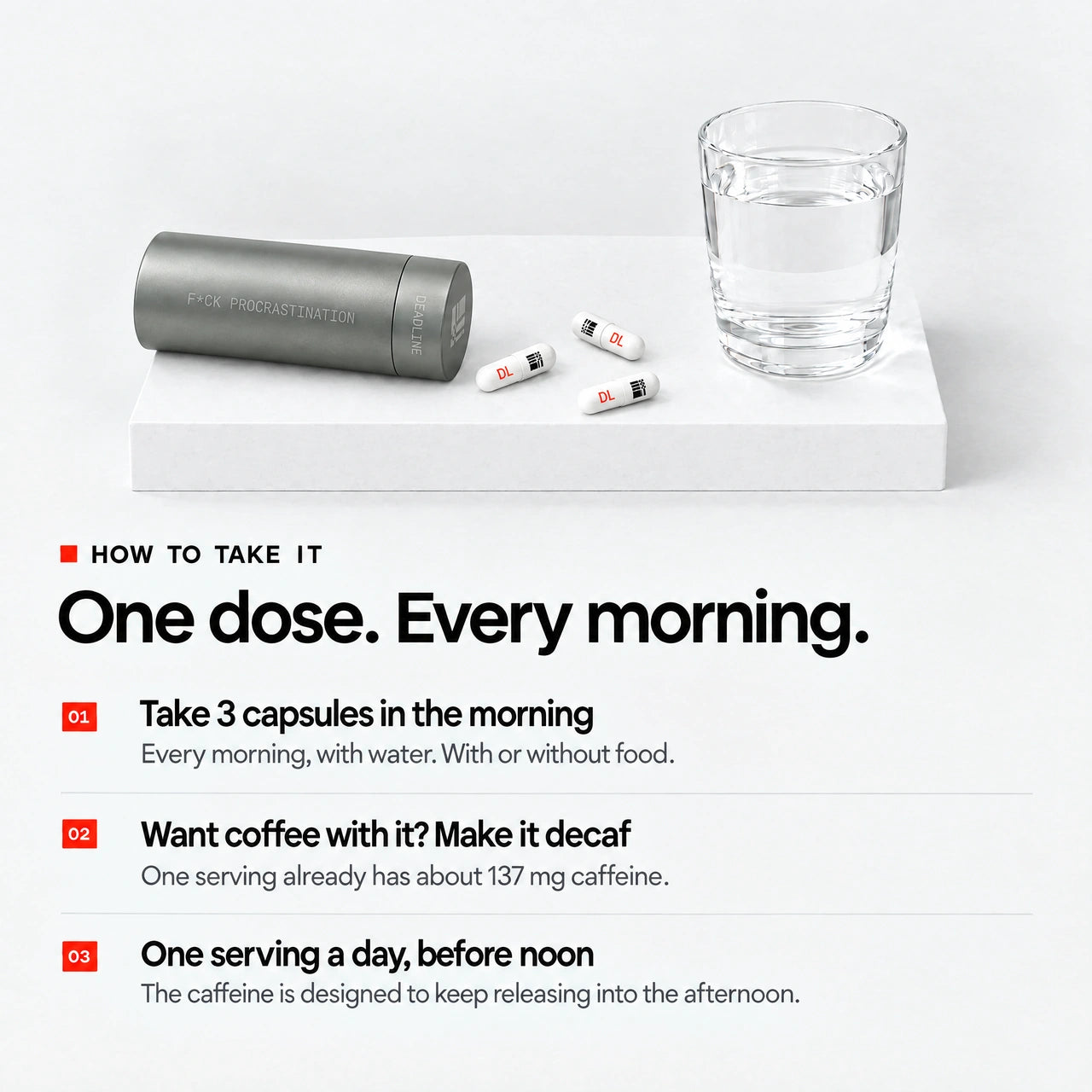 How to take it: three capsules every morning
